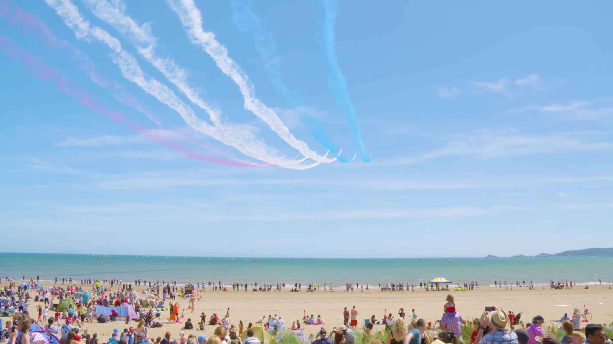 Red Arrows over Swansea Bay