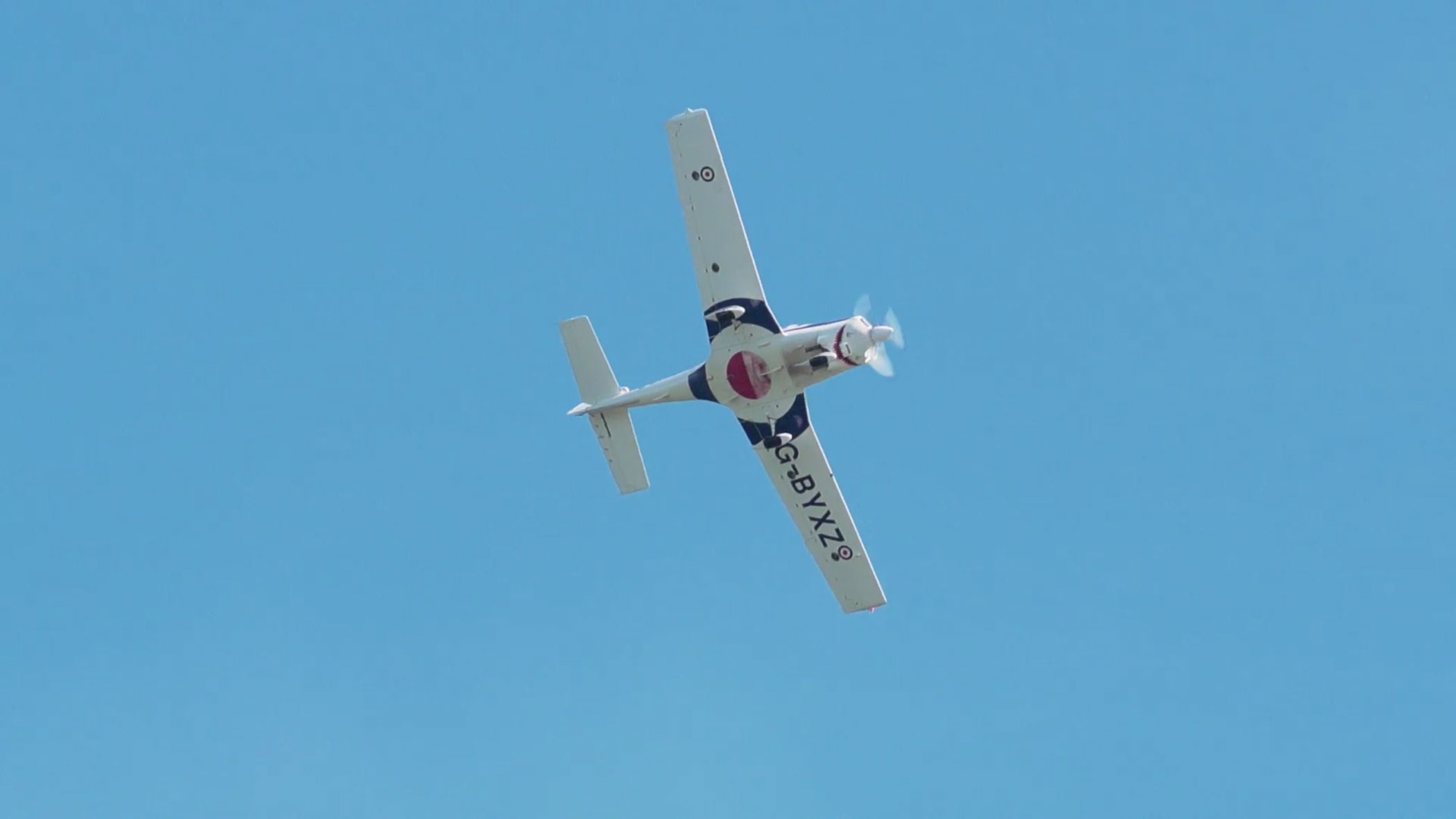 Aeroplane in the sky over Swansea