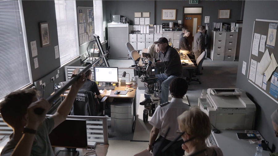 Filming the crew of TV drama Bang