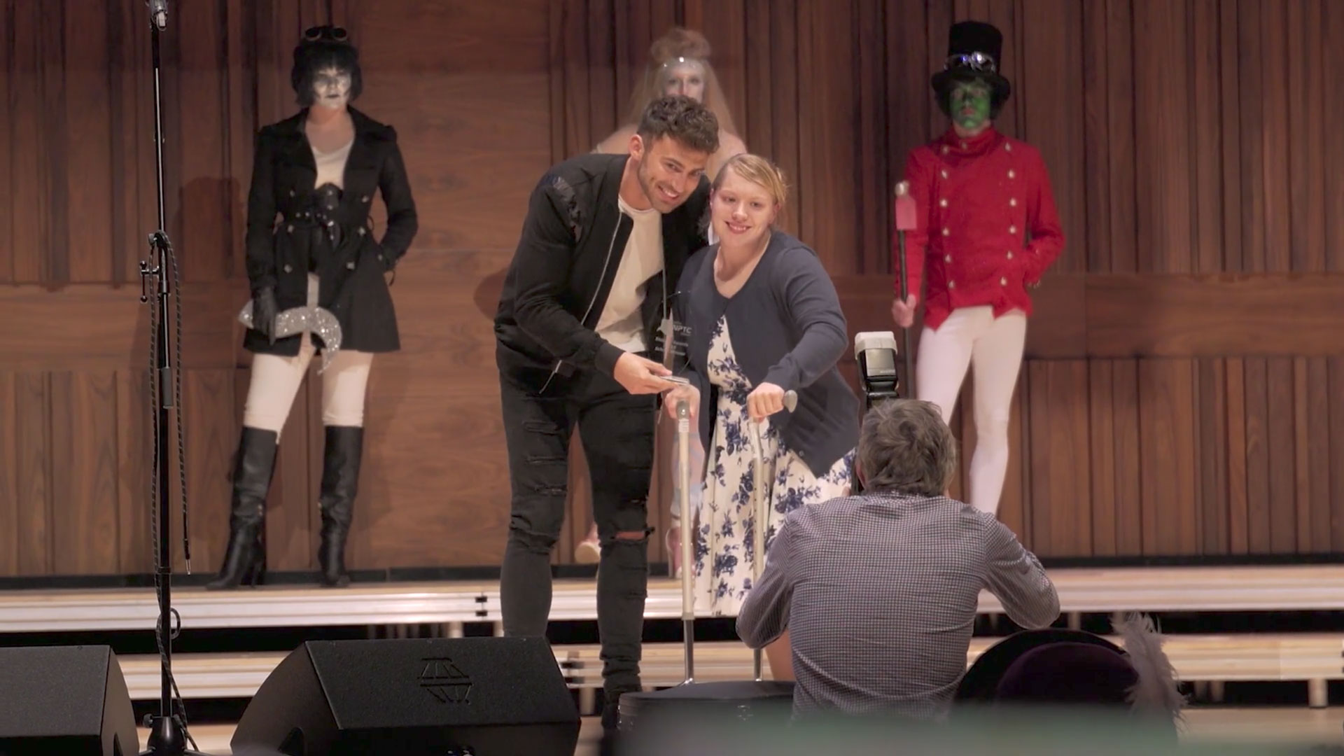 Filming Jake Quickenden at NPTC Group of Colleges' student awards in Swansea