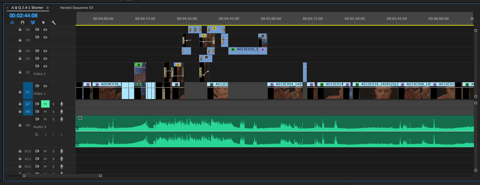 Editing timeline in Premier Pro