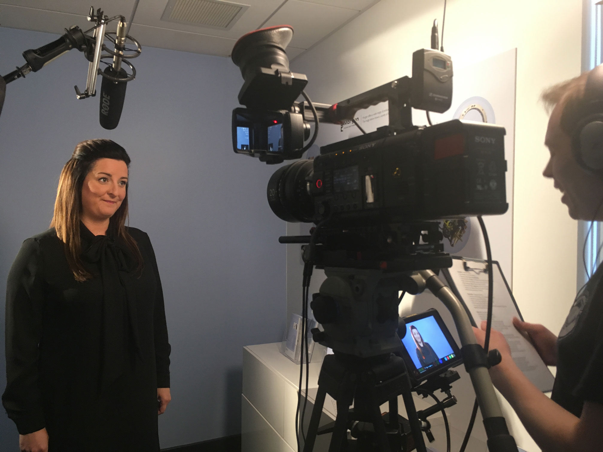 Filming a corporate interview