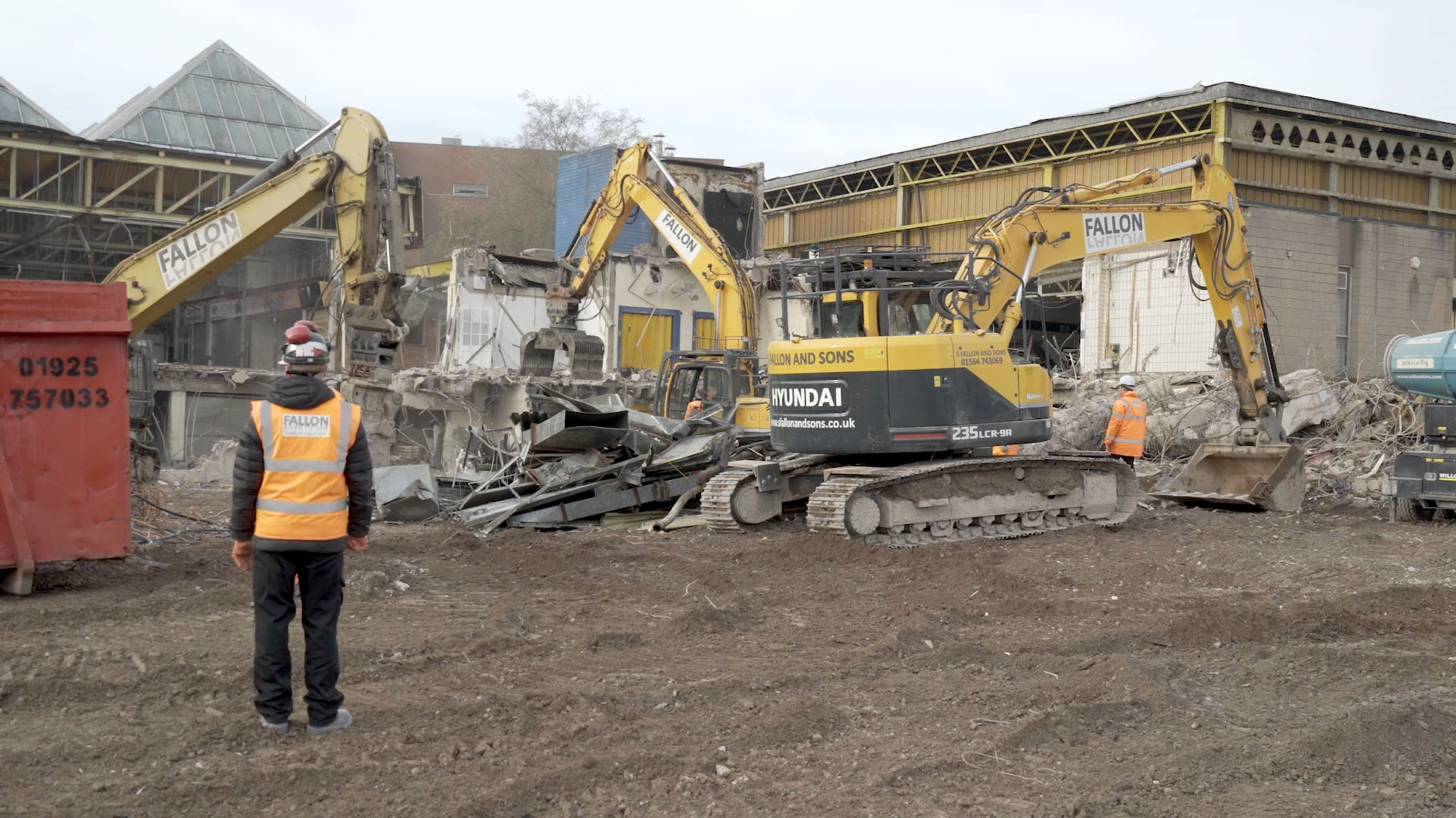 Filming the demolition of Warrington Market