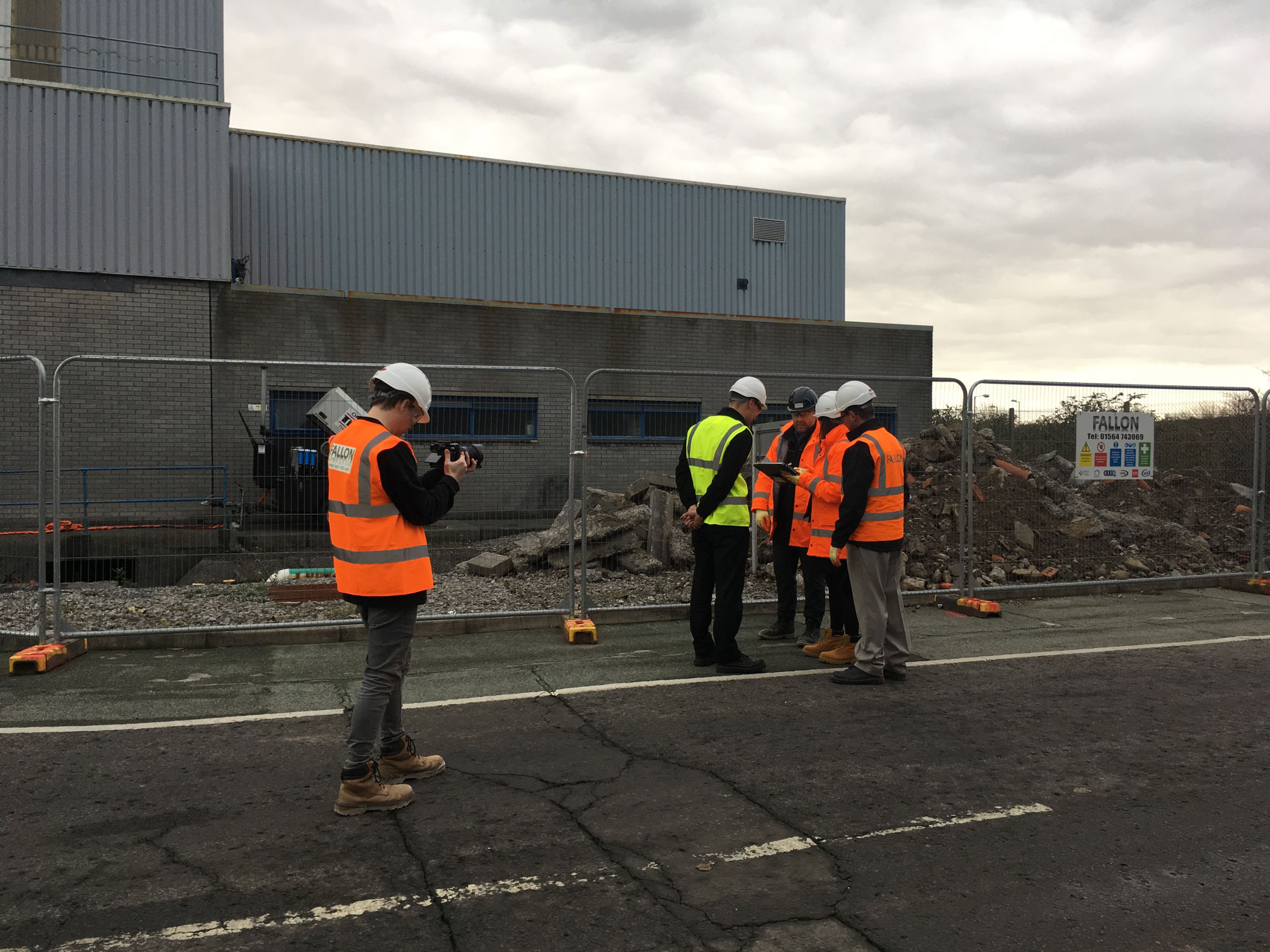 Filming demolition in Swansea
