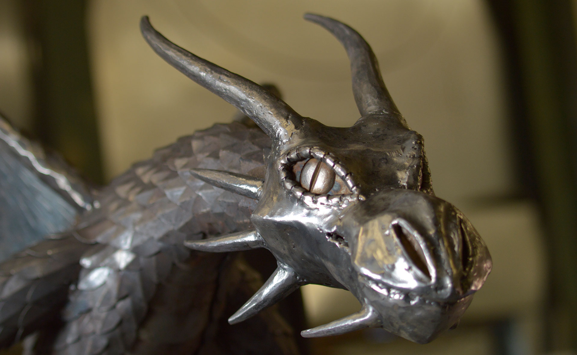 Metal dragon made in Carmarthen forge