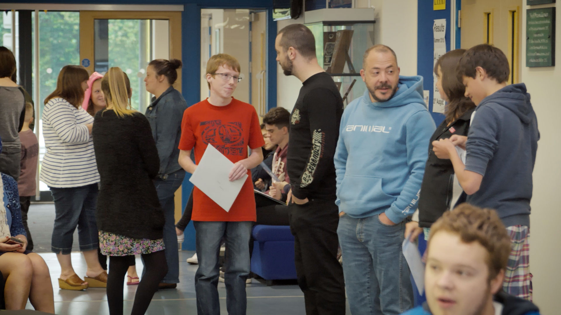 GCSE results day at a school in Wales
