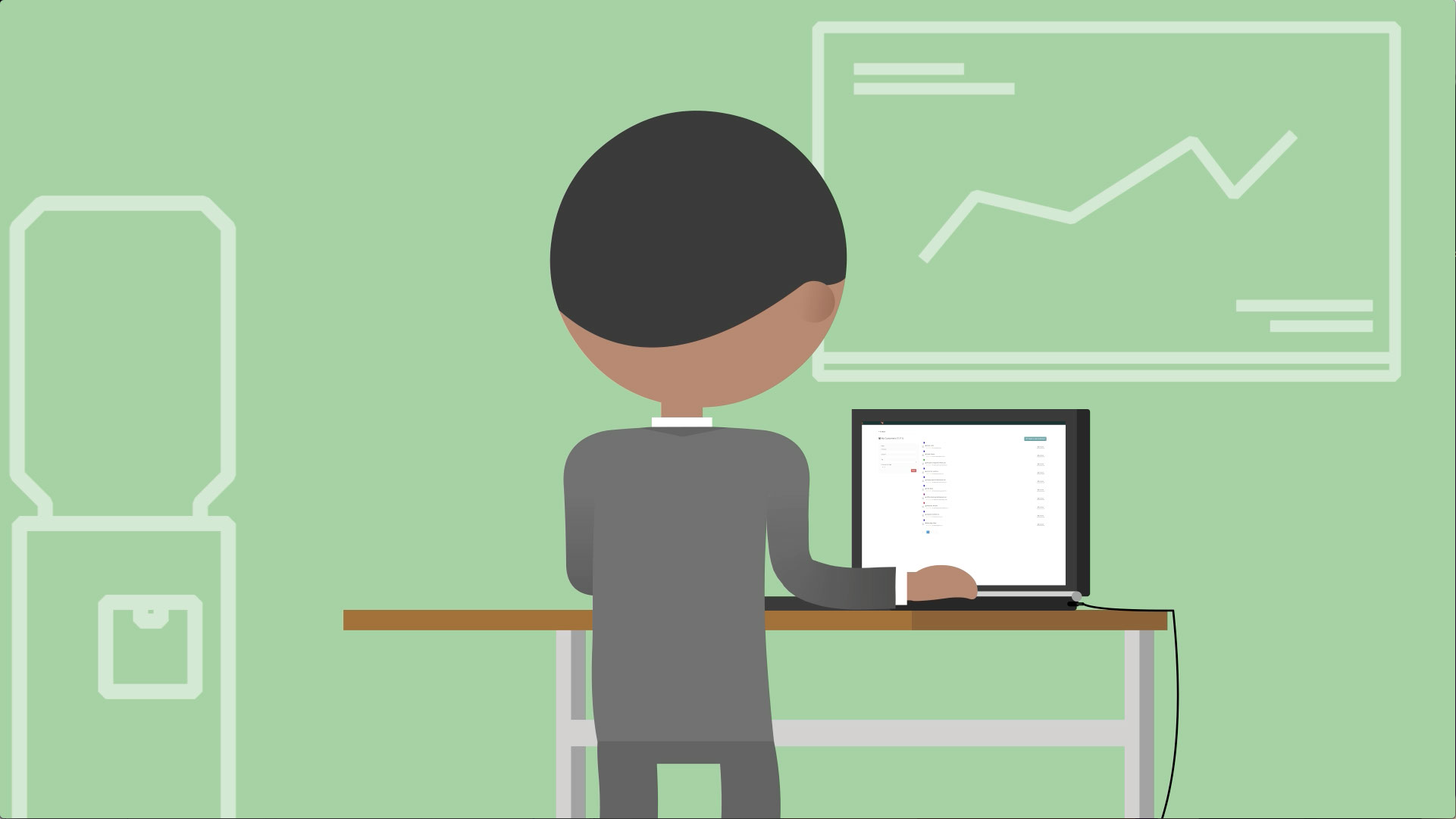 Animated office worker