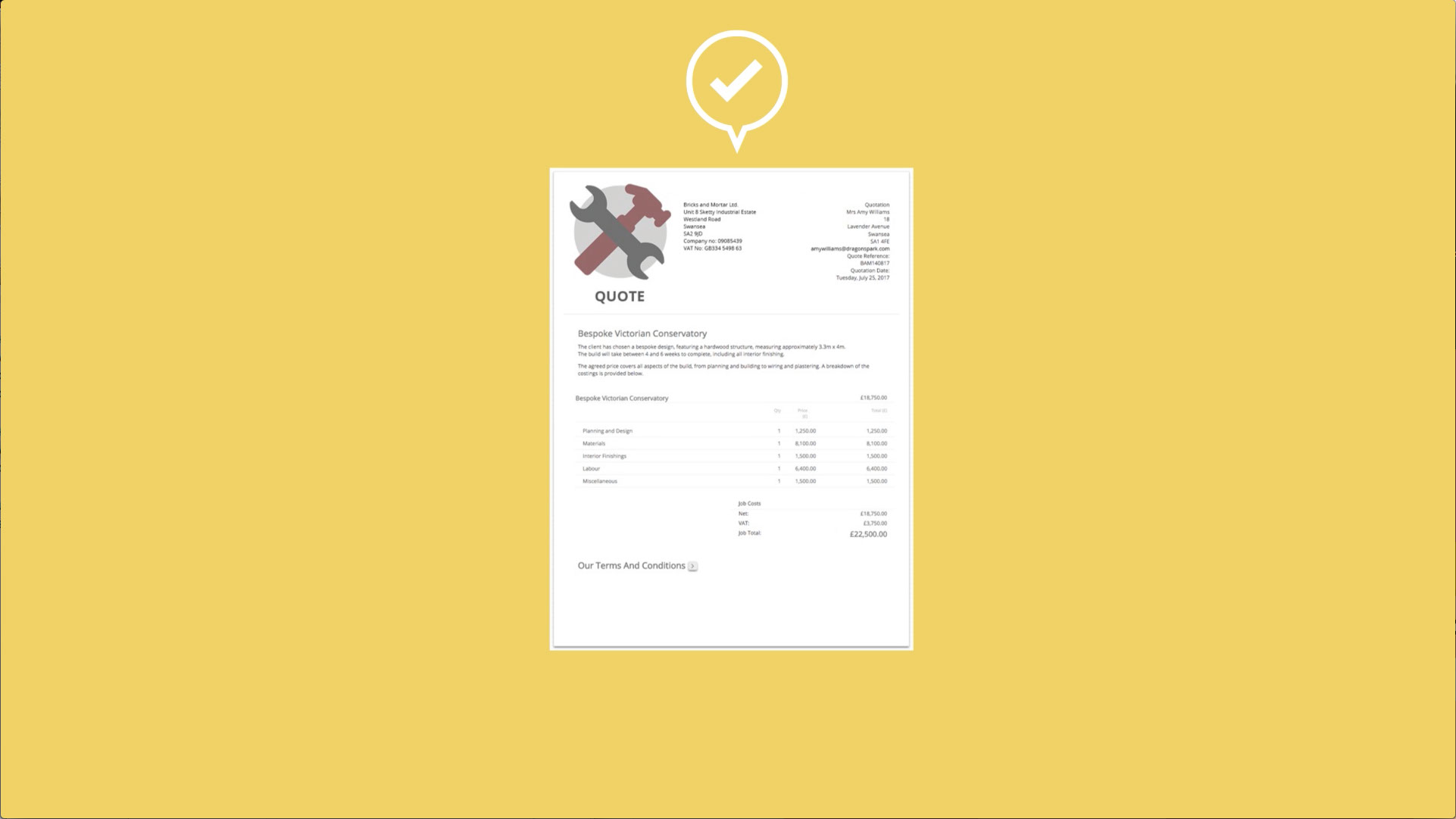 Animated invoice