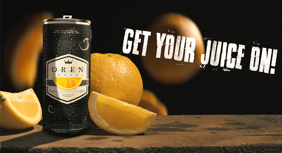 Colour graded Oren Energy drink
