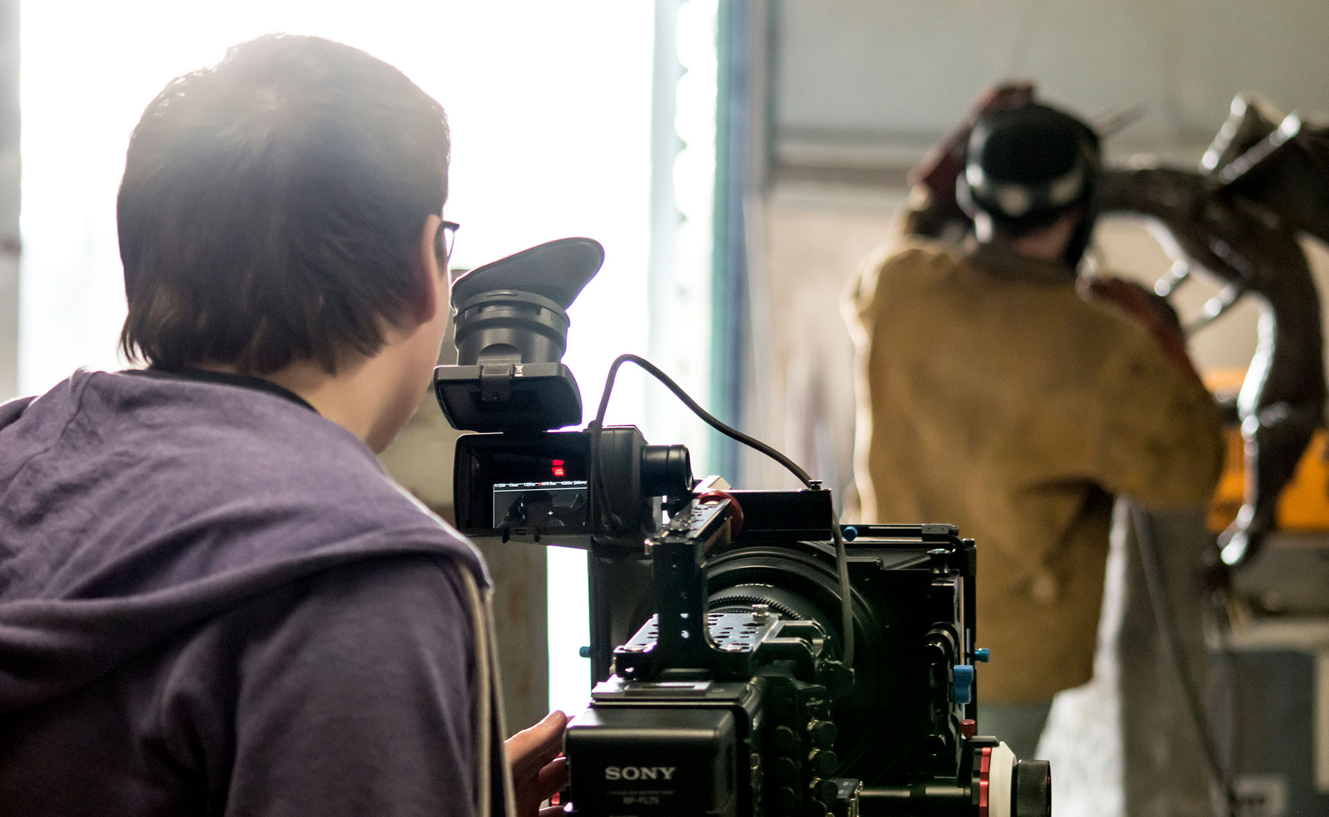 Filming in a forge
