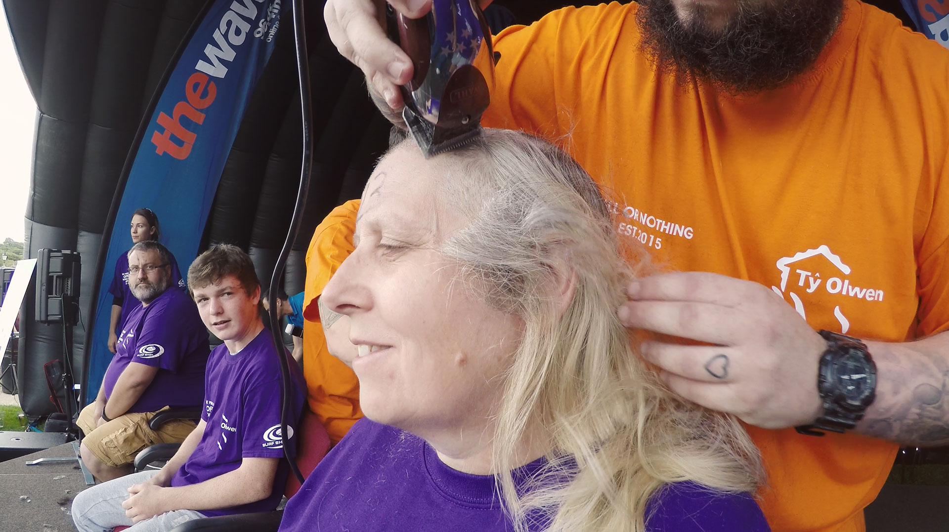 Guinness World Record head shave