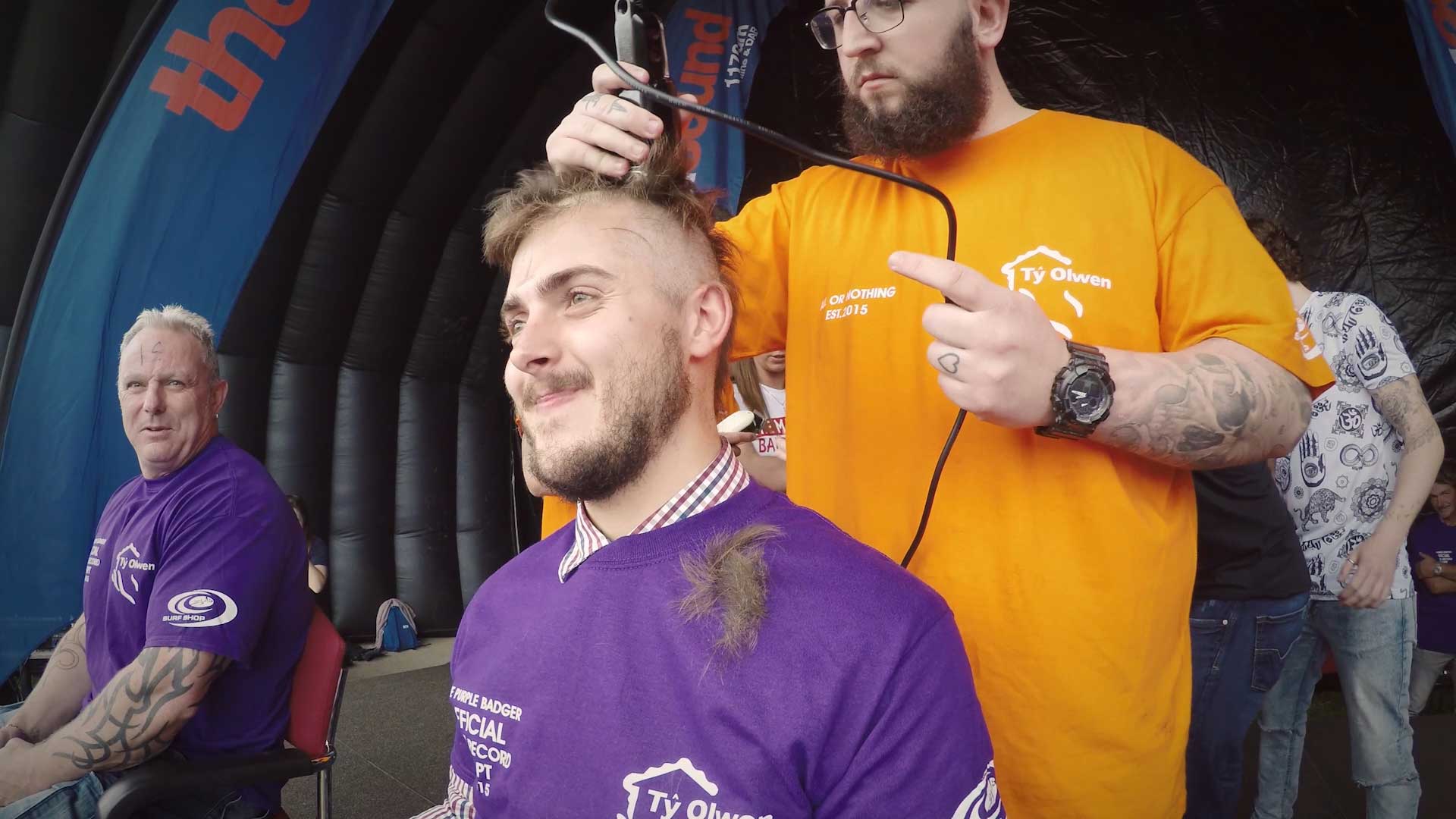 Guinness World Record head shave